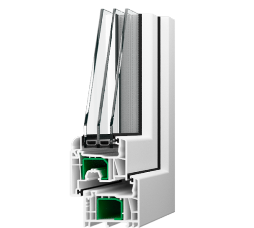 Металлопластиковые двери Salamander StreamLine 76 полуторные с поворотно-откидной створкой 1200 x 2100 мм