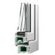 Металлопластиковые двери Salamander StreamLine 76 полуторные с поворотно-откидной створкой 1200 x 2100 мм
