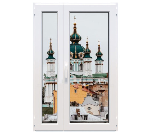 Металопластикові двері Veka Softline полуторні з поворотно-відкидною стулкою 1200 x 2100 мм