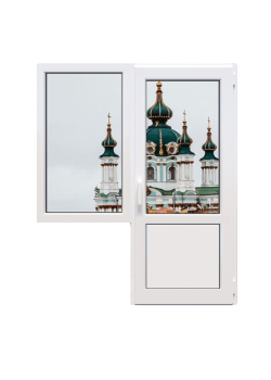 Балконний блок Veka Softline з глухим вікном і поворотно-відкидними дверима 1800 x 2100 мм