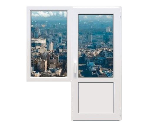 Балконний блок Veka Softline 82 з глухим вікном і поворотно-відкидними дверима 1800 x 2100 мм