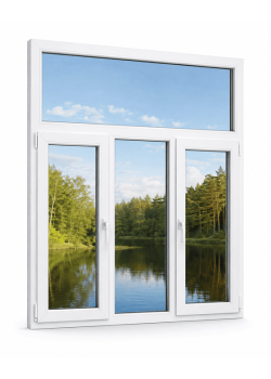 Металопластикове вікно VEKA Softline 82 тристулкове з фрамугою 2200 x 2100 мм