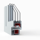 Металлопластиковые двери Viknaroff Gealan S8000 полуторные с поворотно-откидной створкой 1200 x 2100 мм
