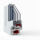 Металлопластиковые двери Viknaroff Gealan S9000 поворотно-откидные 800 x 2000 мм
