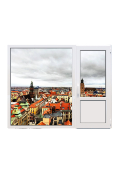 Балконний блок Viknaroff MegaLine 600 з глухим панорамним вікном до підлоги 2100 x 2000 мм